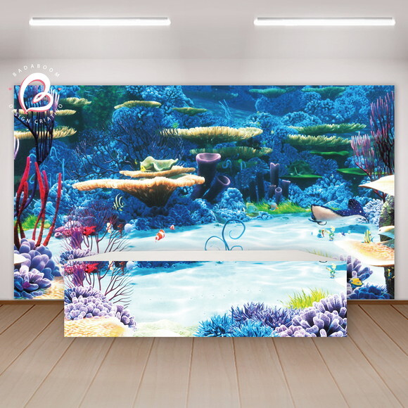 Kit Arte Digital para Painel Fundo do Mar