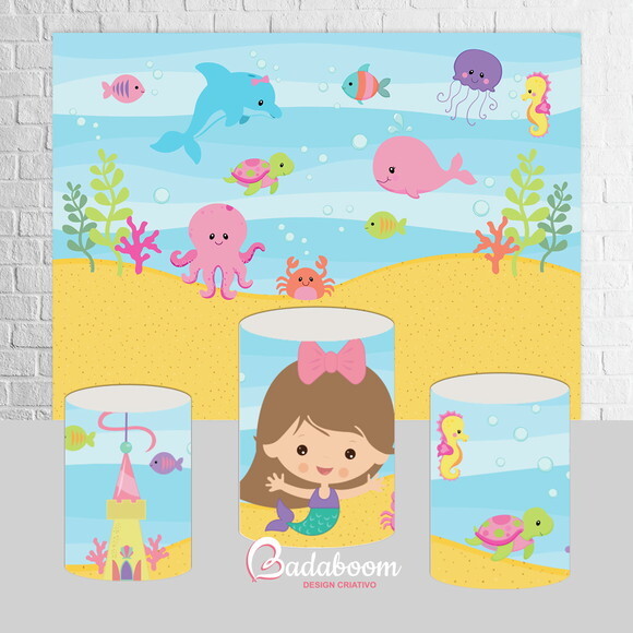 Kit Arte Digital Para Painel Fundo Do Mar