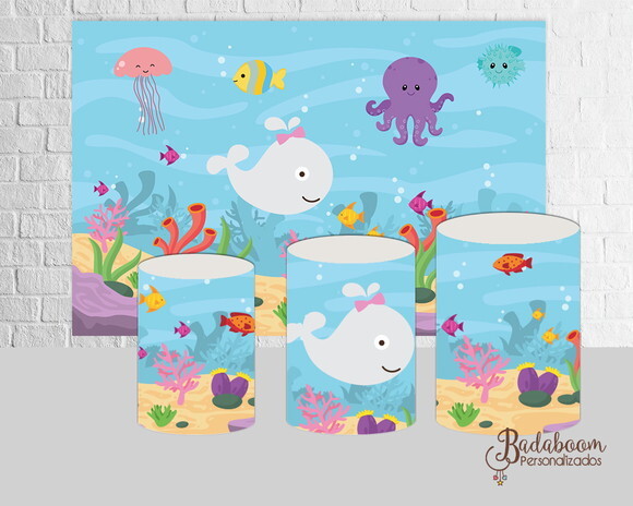 Kit Arte Digital Para Painel Fundo Do Mar