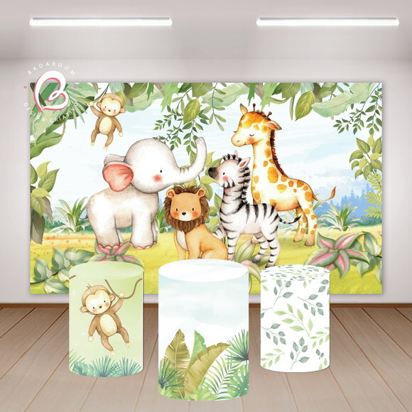 Kit Arte Digital para Painel Safari Aquarela