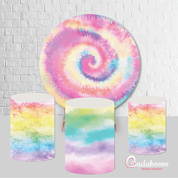 Kit Arte Digital Para Painel Tie Dye