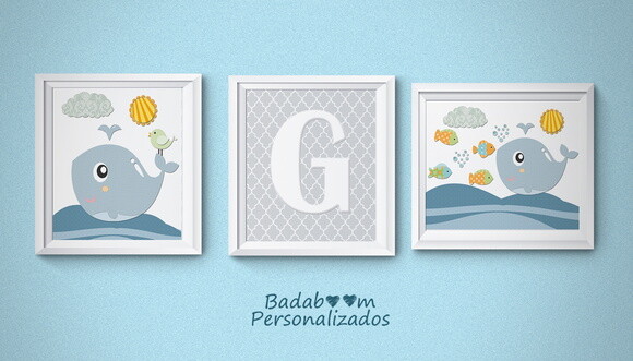 Kit Arte Digital para Poster Baleia
