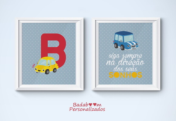 Kit Arte Digital para Poster Carrinhos IV