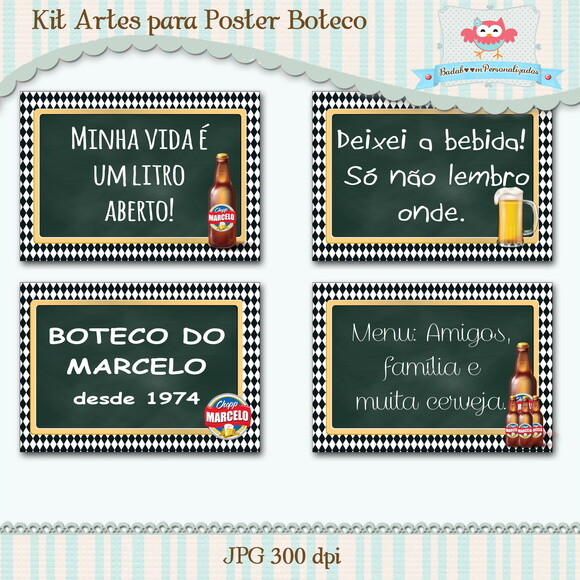Kit Arte Digital Para Poster Boteco