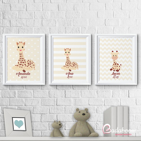 Kit Arte Digital Para Poster Girafas - C.507