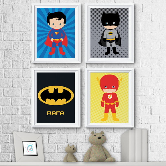 Kit Arte Digital Para Poster Heróis Cute