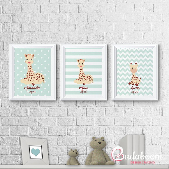 Kit Arte Digital Para Poster Girafas - 1046