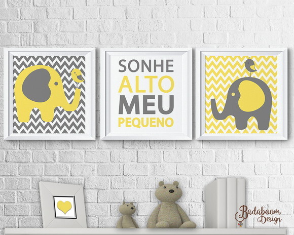 Kit Arte Digital para Poster Infantil Elefantes - C.325