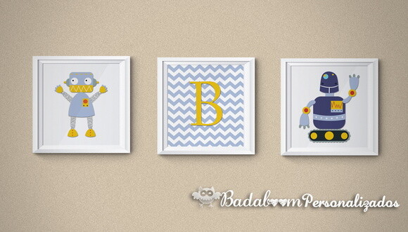 Kit Arte Digital para Poster Infantil Robôs