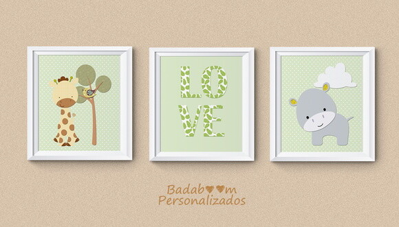 Kit Arte Digital Para Poster Infantil Safari V