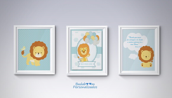 Kit Arte Digital para Poster Leãozinho