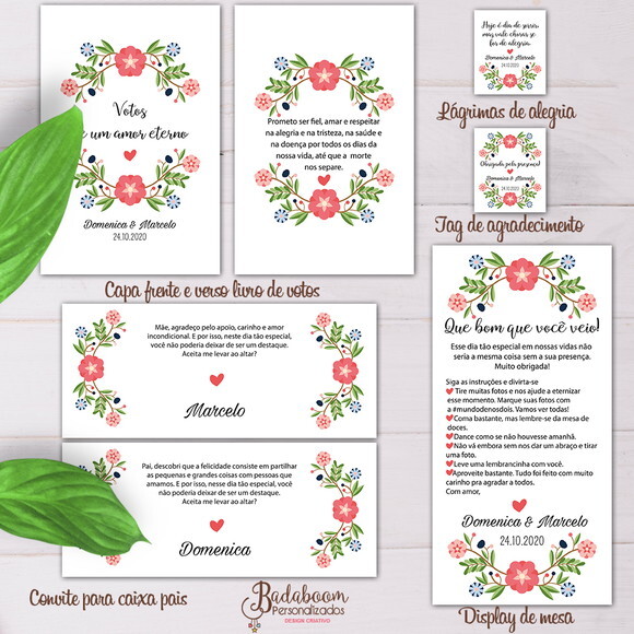 Kit Arte Para Festa Casamento Floral