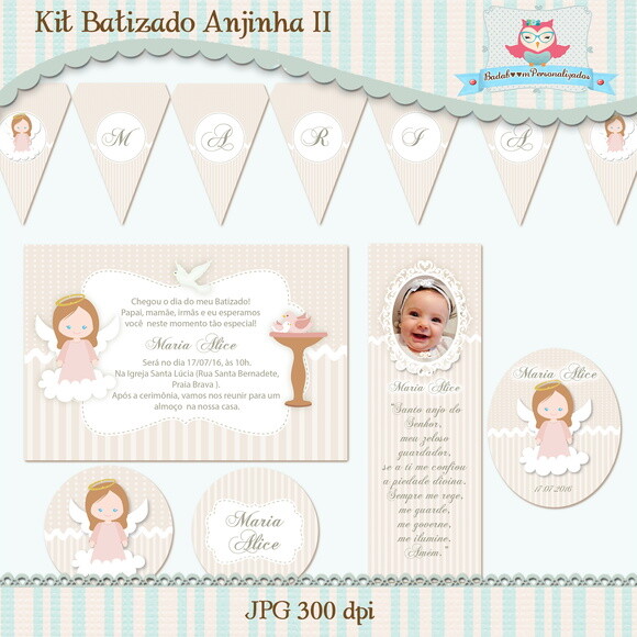 Kit Arte Para Batizado Anjinha