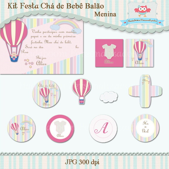 Kit Chá De Bebê Balão Menina