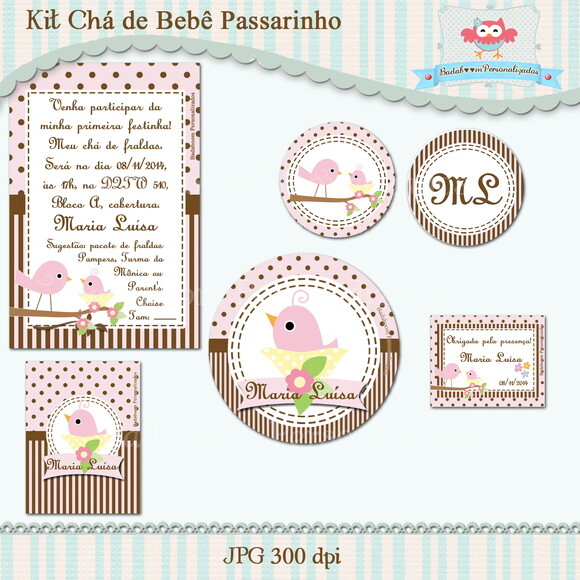 Kit Chá De Bebê Bebê Passarinho
