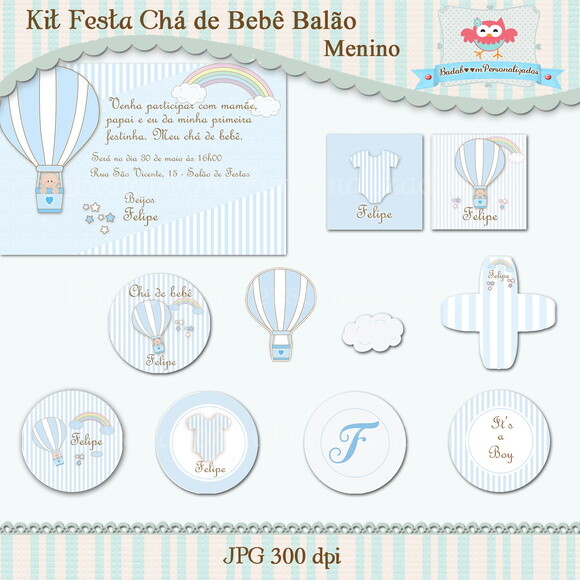 Kit Chá De Bebê Balão Menino