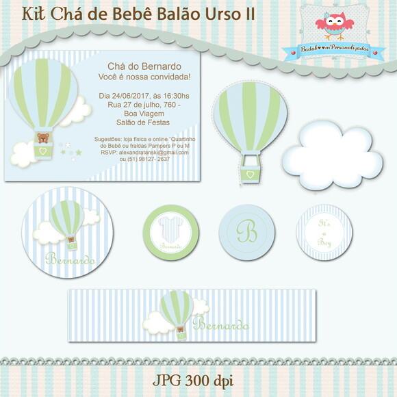 Kit Chá De Bebê Balão Urso