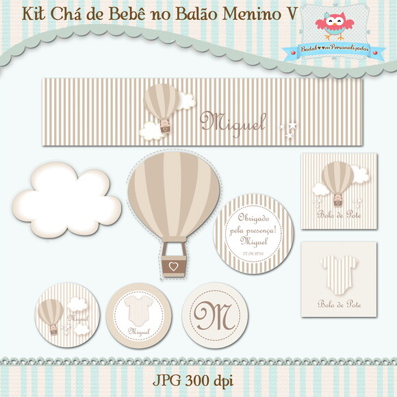 Kit Chá De Bebê Balão Menino