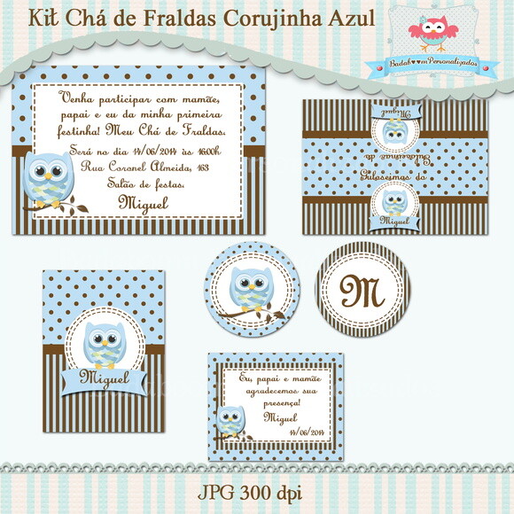 Kit Chá De Bebê Bebê Coruja
