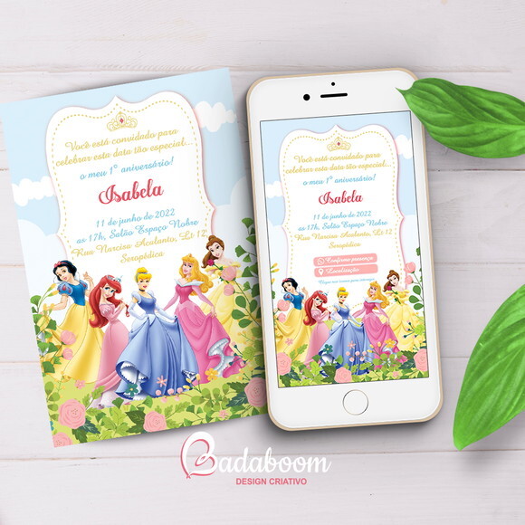 Kit Convite Interativo Princesas
