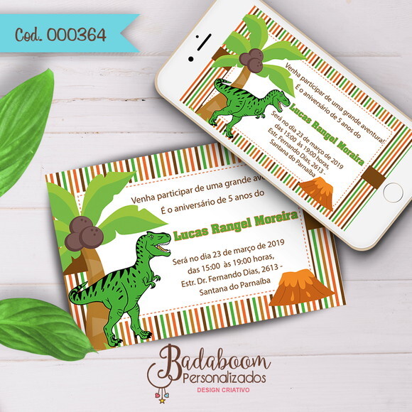 Kit Convite Infantil Dinossauros