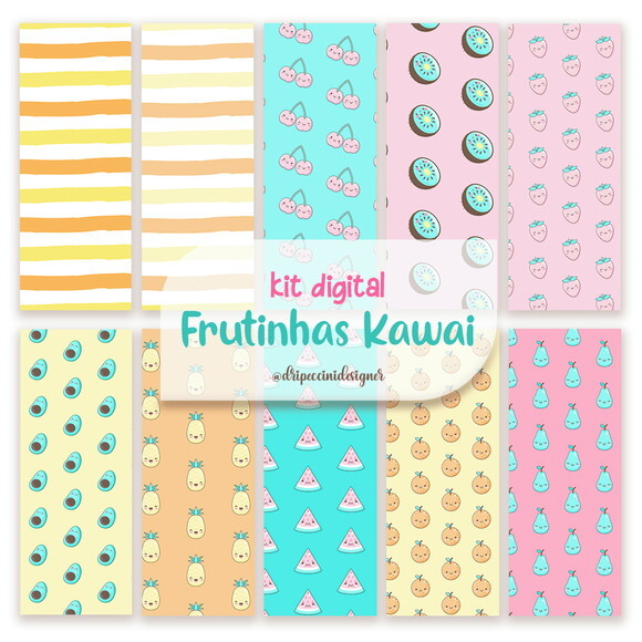 Kit Digital Frutinhas Kwaii