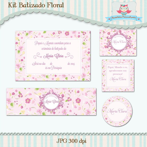 Kit Festa Batizado Floral