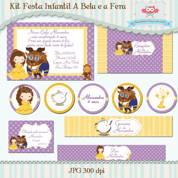 Kit Festa Infantil A Bela e a Fera - C.642
