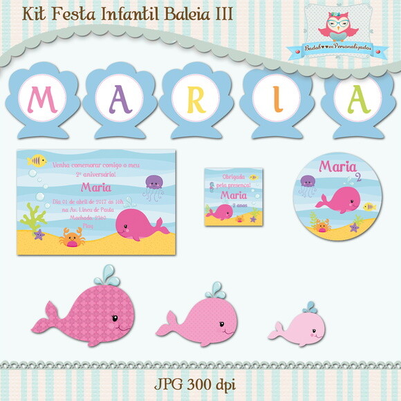 Kit Festa Infantil Baleia III