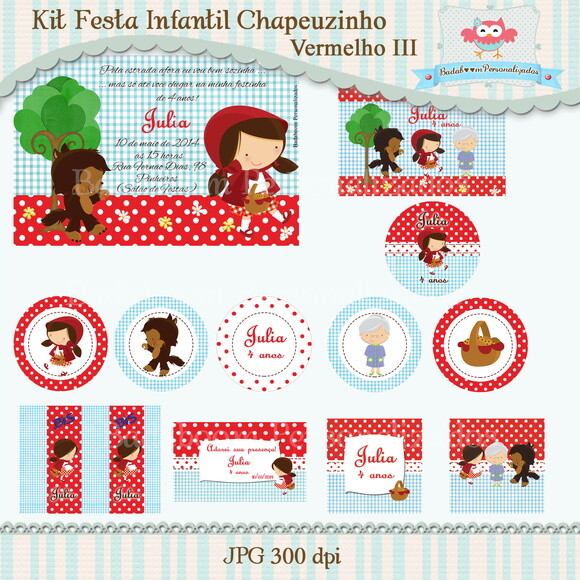 Kit Festa Infantil Chapeuzinho Vermelho - C.50