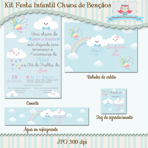 Kit Festa Infantil Chuva de Bençãos