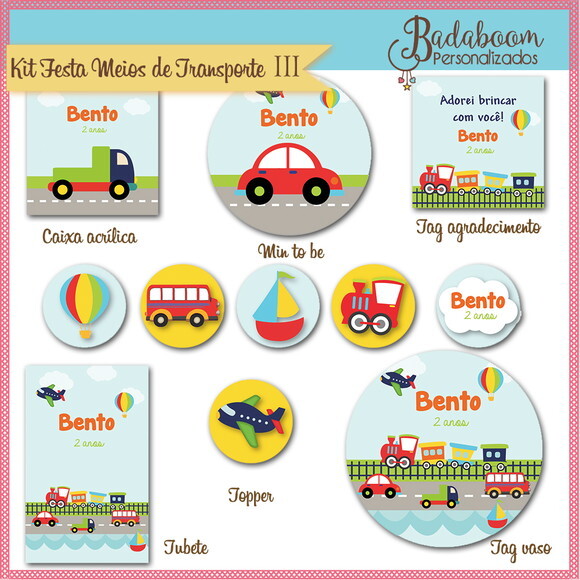 Kit Festa Infantil Meios de Transporte - C.547