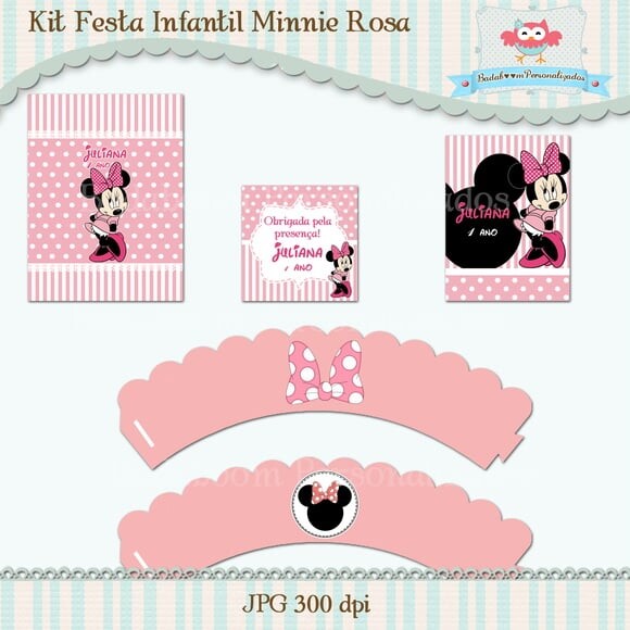 Kit Festa Infantil Minnie Rosa - C.691