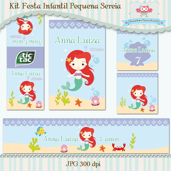 Kit Festa Infantil Pequena Sereia