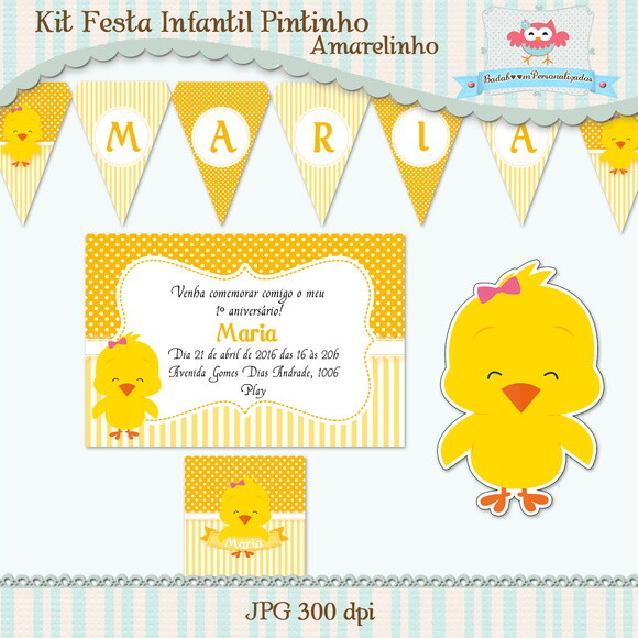 Kit Festa Infantil Pintinho Amarelinho - C475