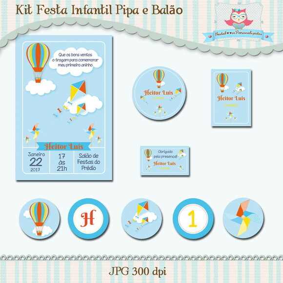 Kit Festa Infantil Pipa e Balão