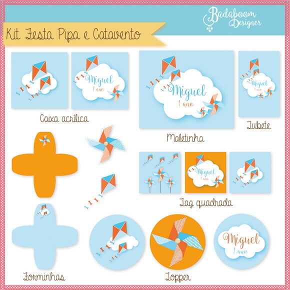 Kit Festa Infantil Pipa e Catavento - C.167