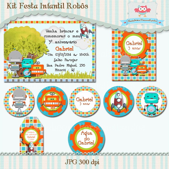 Kit Festa Infantil Robôs - C.685