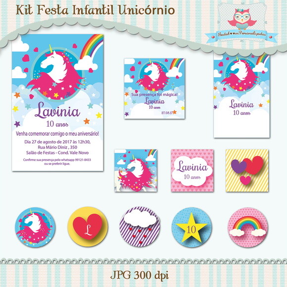 Kit Festa Infantil Unicórnio I