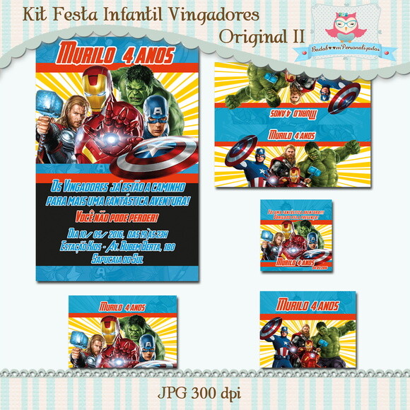 Kit Festa Infantil Vingadores Orig II