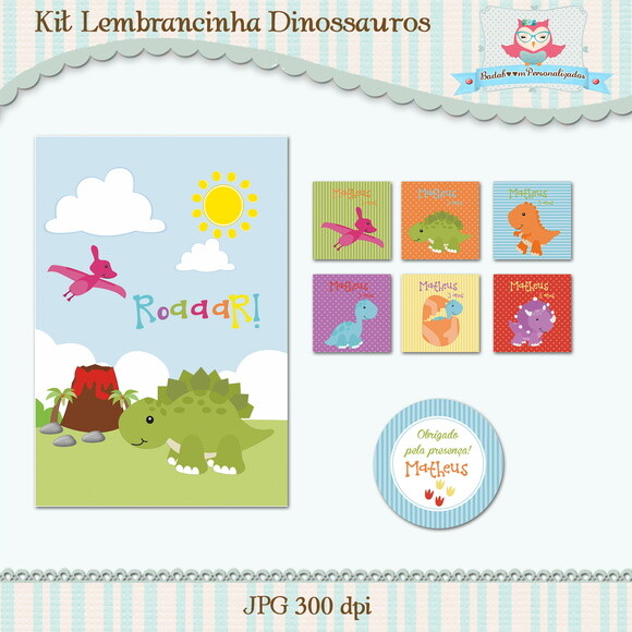 Kit Lembrancinha Dinossauros