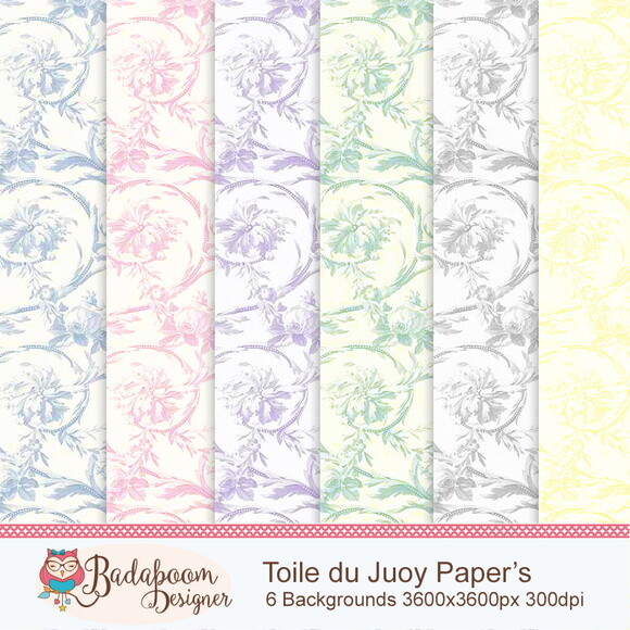Kit Papeis Digitais Toile Du Jouy