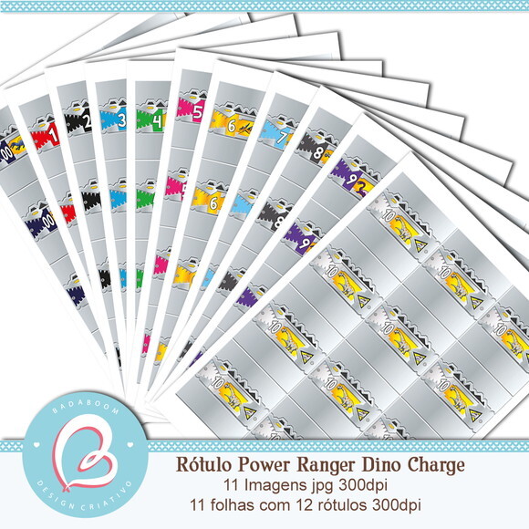 Rótulo Digital Power Rangers Dino Charge