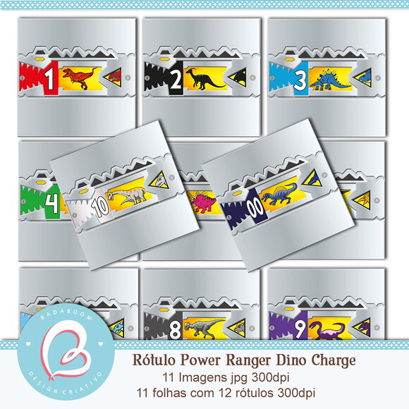 Rótulo Digital Power Rangers Dino Charge