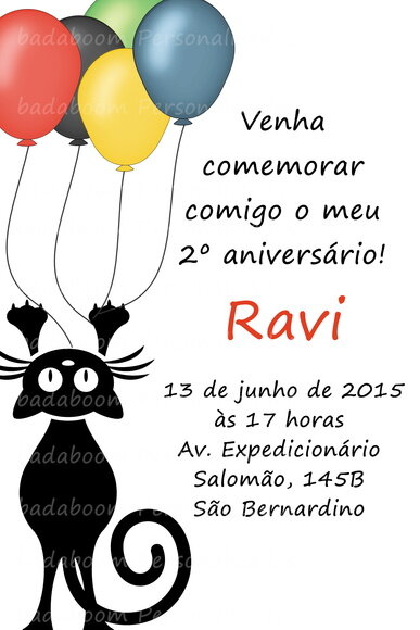 Arte Digital Convite Gato