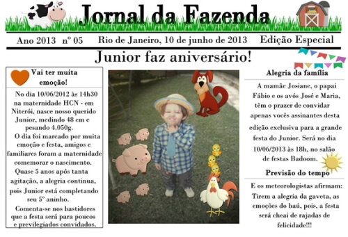 Arte Digital Convite Jornal da Fazenda