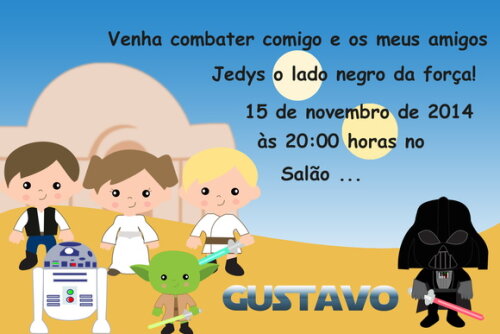 Arte Digital Convite Star Wars