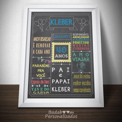 Arte Digital Para Chalkboard Bodas 40 Anos