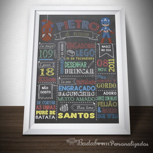 Arte Digital Para Chalkboard Heróis