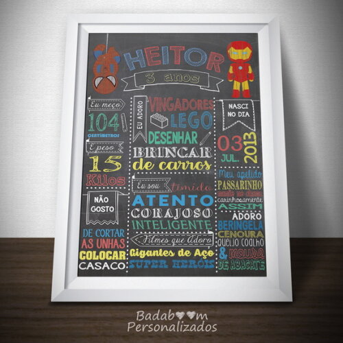 Arte Digital Para Chalkboard Heróis